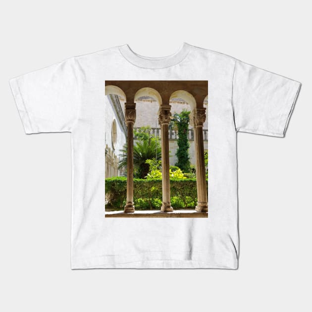 Monastic Columns, Dubrovnik Kids T-Shirt by BrianPShaw